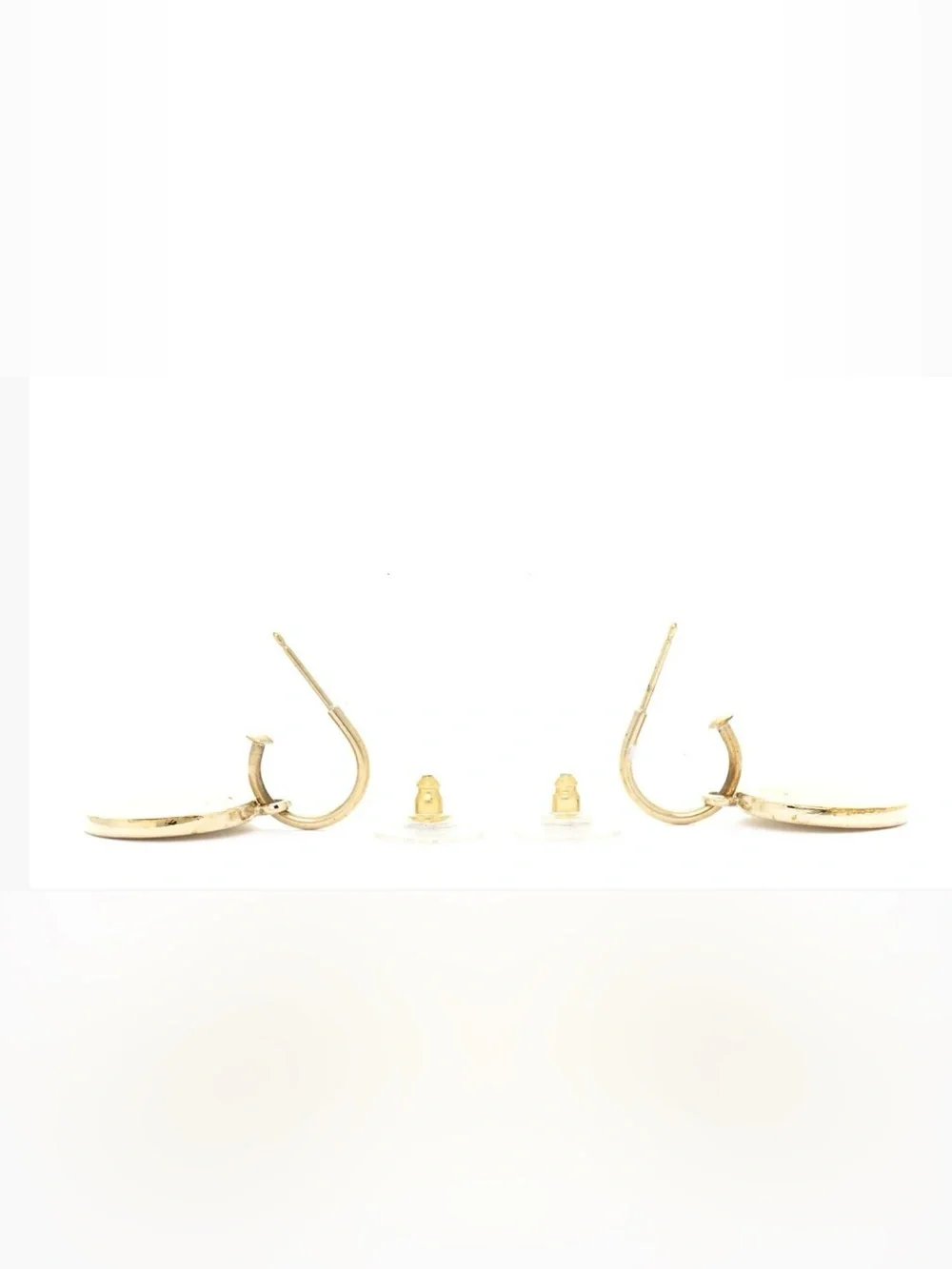 CHANEL Enamel CC Drop Earrings White